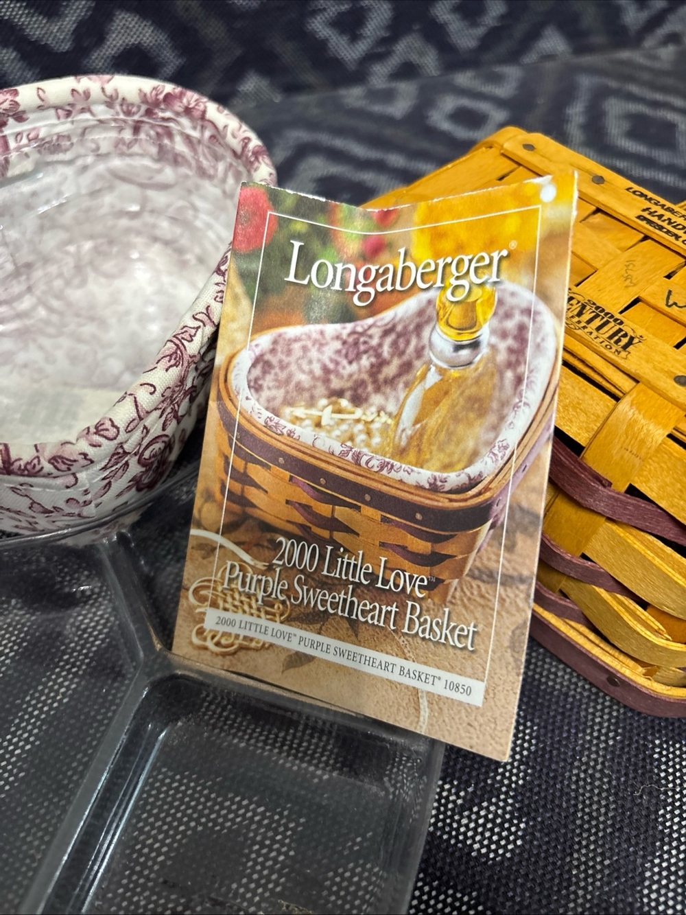 Longaberger 2000 Little Love Purple Sweetheart Basket - Purple & Brown